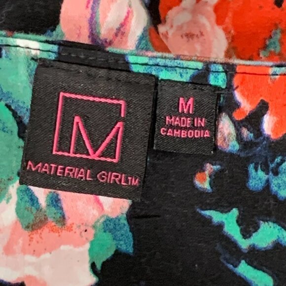 Material Girl Jr M Sleeveless Floral Bodycon Mini Dress Cutout Bow Back #224B - Picture 6 of 10